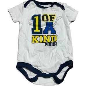 Puma baby 3/6 mth bodysuit 1 of a Kind in yellow and blue
